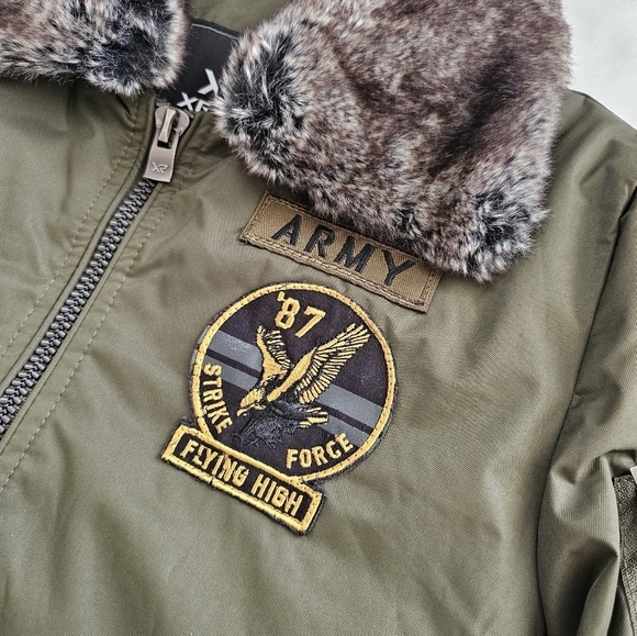 X-Ray Men's Slim Fit Flight Jacket with Removable Faux Fur Collar - Picture 9 of 12